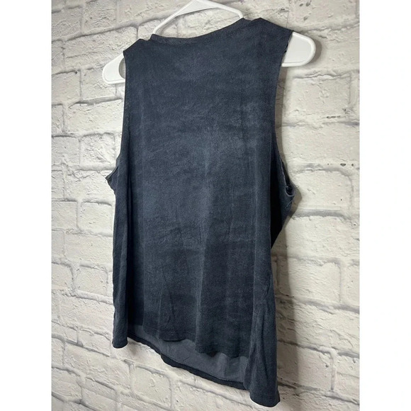 Dolled Up by FANG Womens Sleeveless Studded Skull Tank (M) NAVY - Picture 7 of 8